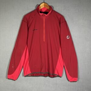 Mammut SOFtech 1/2 Zip Pullover Jacket Mens XL Red Softshell Hiking Outdoor
